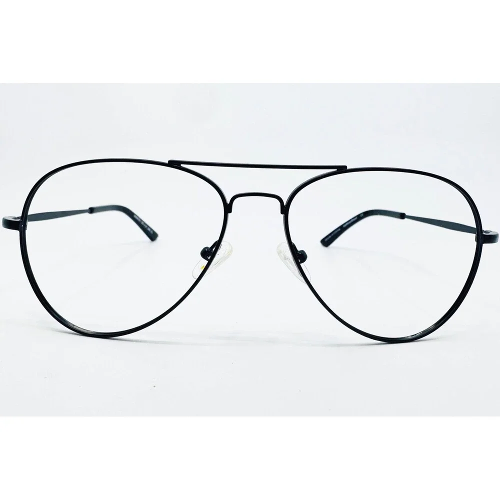 Eyebuydirect Eyeglass Frames Unisex Black Nantes Aviator Full Rim 59-16-148